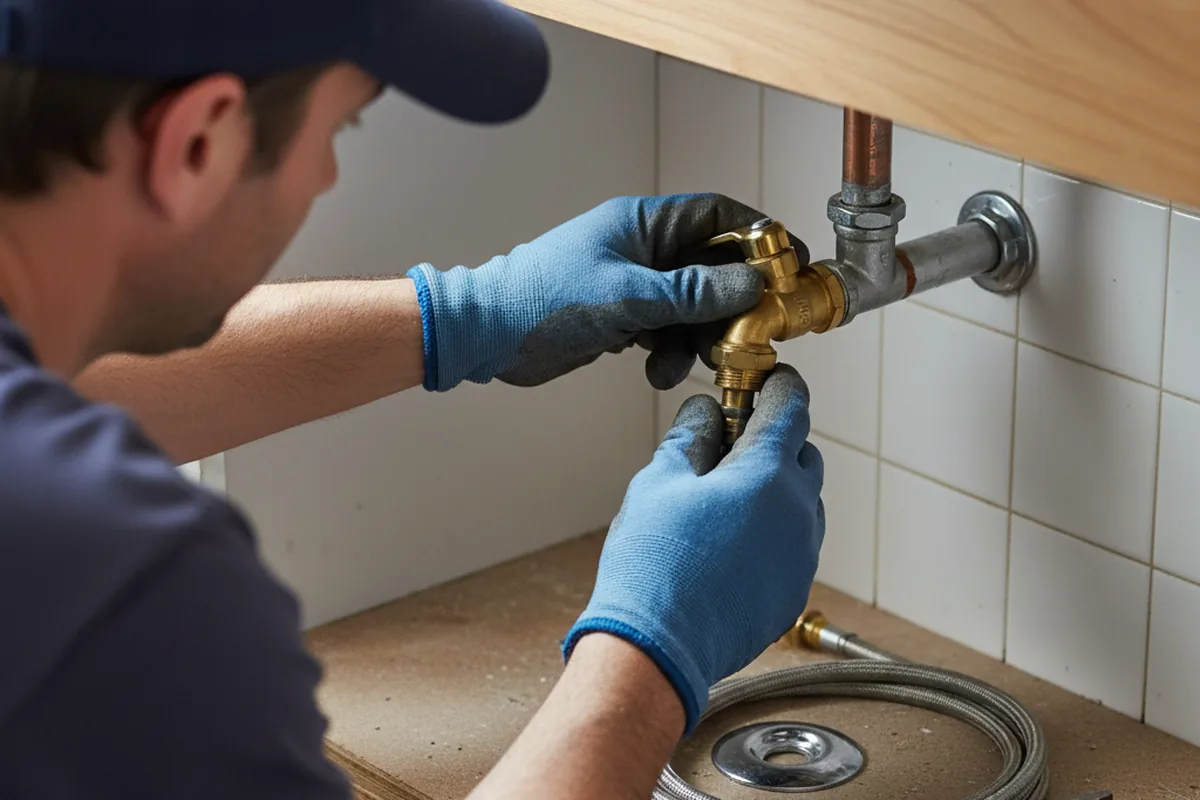 Shutoff valve and fitting work during Faucet and Fixture Repair in Ulysses